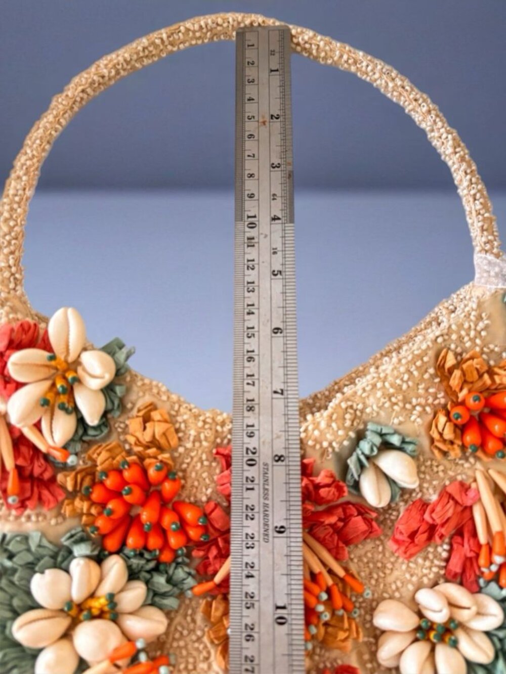 Beaded Fringed Seashells 3D Multicolor Shoulder Bag Handcrafted in India NWT - Picture 8 of 11